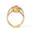 Bague en or jaune 14K avec topaze jaune taille marquise et accents de diamant