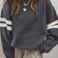 Sudadera Oversized con Rayas Universitarias y Hombros Caídos