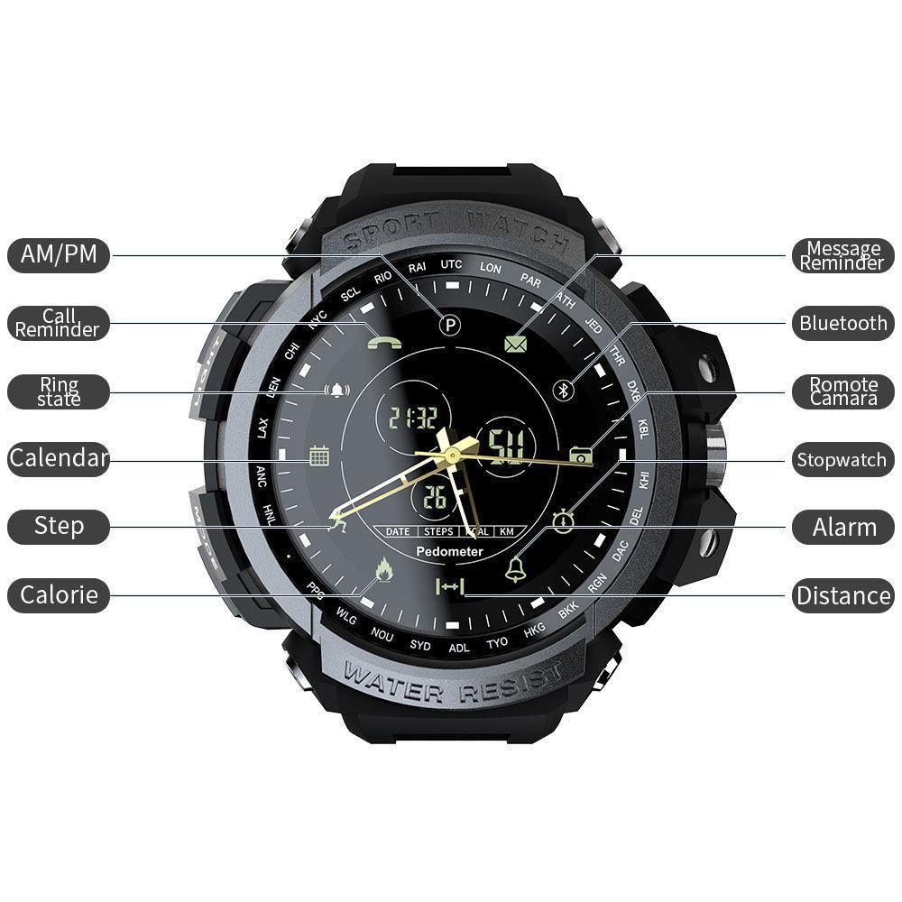 Montre intelligente sportive moderne - Étanchéité 5ATM et connectivité Bluetooth