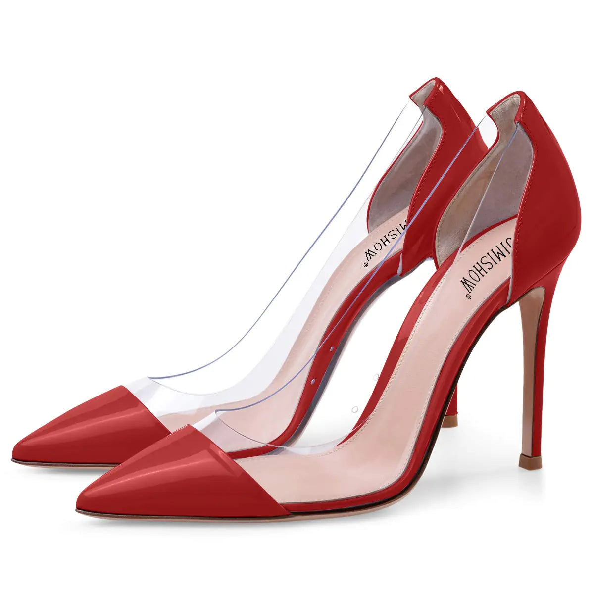 Jimishow Pompes Transparentes Claires pour Femmes - Talons Aiguilles Élégants