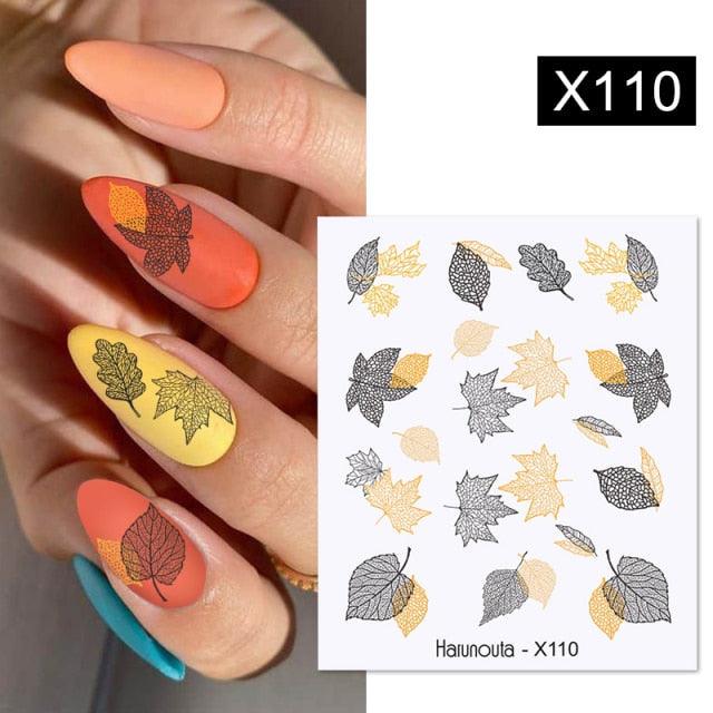 Calcomanías de Arte de Uñas con Líneas Francesas de Cáscara de Huevo - Diseño Floral Geométrico