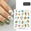 Calcomanías de Arte de Uñas con Líneas Francesas de Cáscara de Huevo - Diseño Floral Geométrico