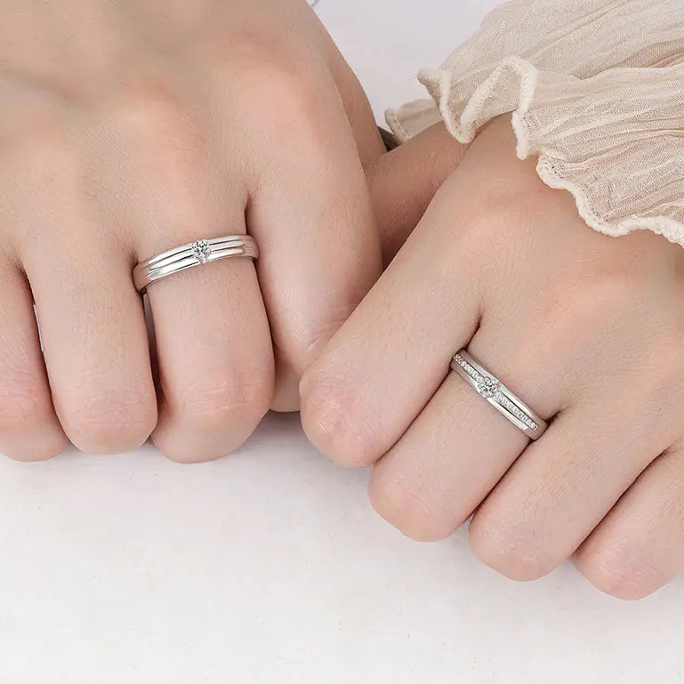 Elegant Simple Couple Rings for Men and Women