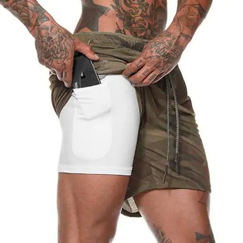 Shorts de course 2-en-1 pour hommes pour un mode de vie actif