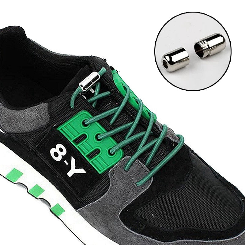 Elastic Lock Shoe Laces No Tie Shoelaces New Simplicity Round Metal Tip Shoelace Leisure Quick Sport Shoe Laces Unisex - Korvel