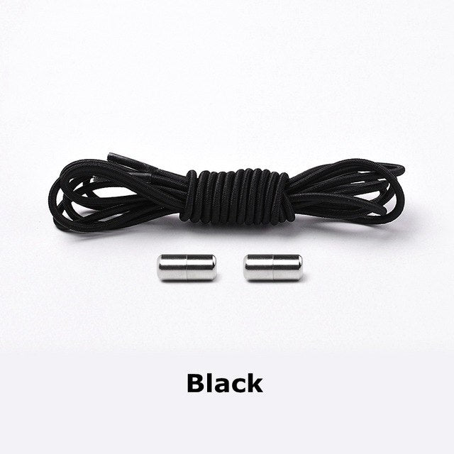 Elastic Lock Shoe Laces No Tie Shoelaces New Simplicity Round Metal Tip Shoelace Leisure Quick Sport Shoe Laces Unisex - Korvel