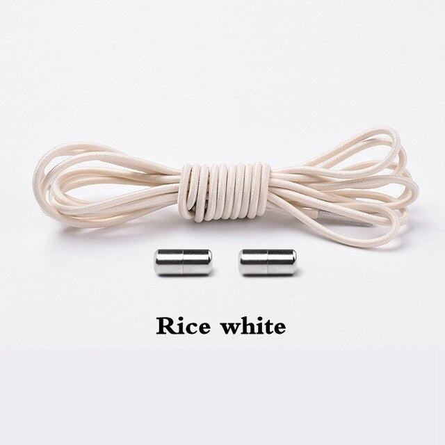 Elastic Lock Shoe Laces No Tie Shoelaces New Simplicity Round Metal Tip Shoelace Leisure Quick Sport Shoe Laces Unisex - Korvel