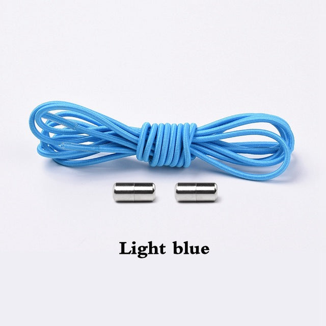 Elastic Lock Shoe Laces No Tie Shoelaces New Simplicity Round Metal Tip Shoelace Leisure Quick Sport Shoe Laces Unisex - Korvel