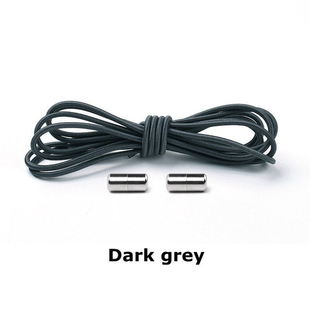 Elastic Lock Shoe Laces No Tie Shoelaces New Simplicity Round Metal Tip Shoelace Leisure Quick Sport Shoe Laces Unisex - Korvel