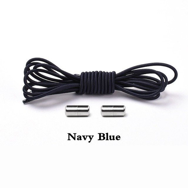Elastic Lock Shoe Laces No Tie Shoelaces New Simplicity Round Metal Tip Shoelace Leisure Quick Sport Shoe Laces Unisex - Korvel