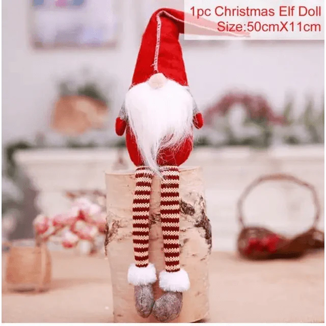 Poupée sans visage de Noël élégante - Décoration de maison pour les fêtes
