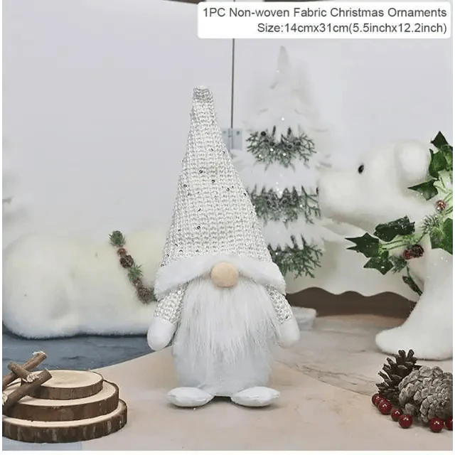 Poupée sans visage de Noël élégante - Décoration de maison pour les fêtes