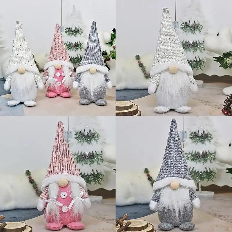 Poupée sans visage de Noël élégante - Décoration de maison pour les fêtes