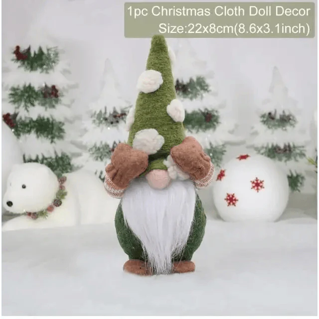 Poupée sans visage de Noël élégante - Décoration de maison pour les fêtes