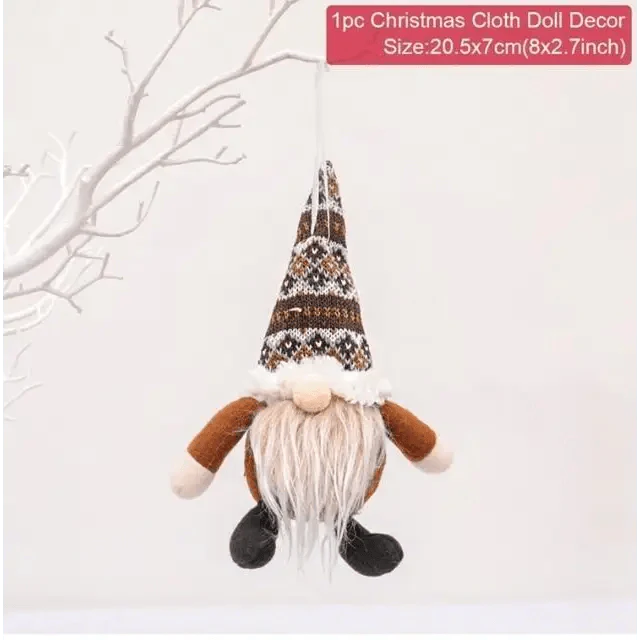 Poupée sans visage de Noël élégante - Décoration de maison pour les fêtes