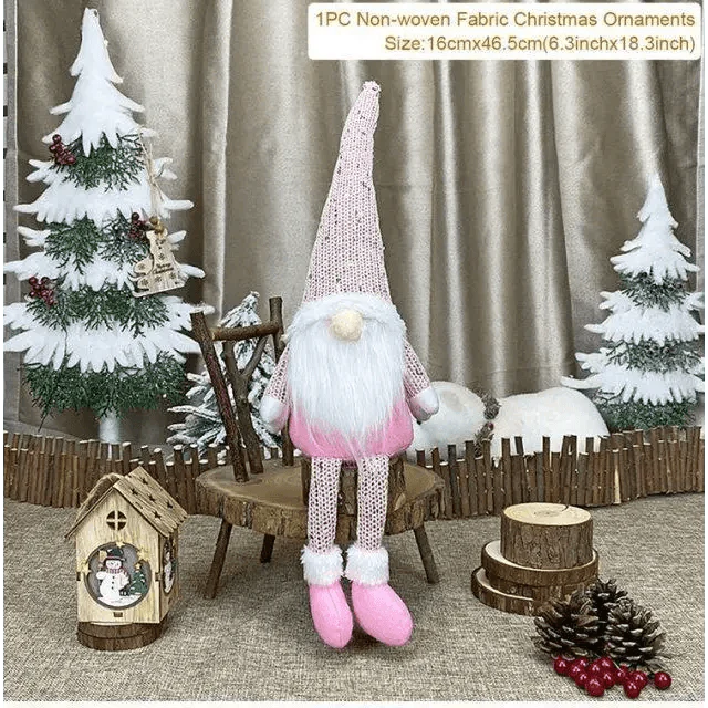 Poupée sans visage de Noël élégante - Décoration de maison pour les fêtes