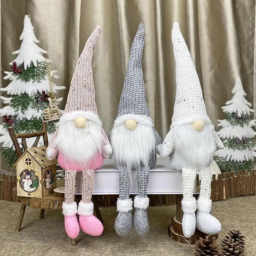 Poupée sans visage de Noël élégante - Décoration de maison pour les fêtes