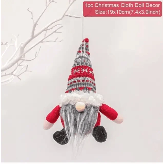 Poupée sans visage de Noël élégante - Décoration de maison pour les fêtes