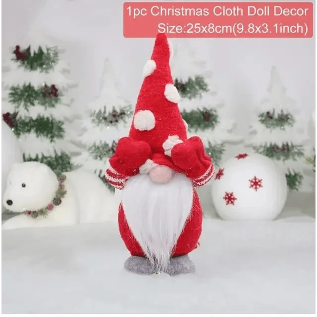 Poupée sans visage de Noël élégante - Décoration de maison pour les fêtes