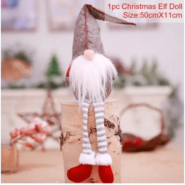 Poupée sans visage de Noël élégante - Décoration de maison pour les fêtes
