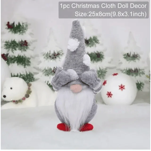 Poupée sans visage de Noël élégante - Décoration de maison pour les fêtes