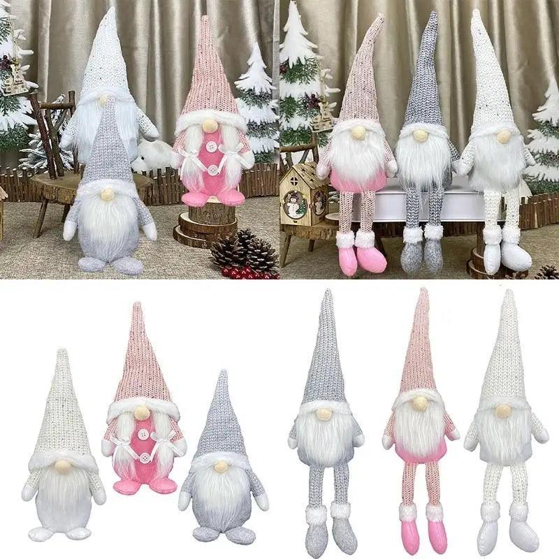 Poupée sans visage de Noël élégante - Décoration de maison pour les fêtes