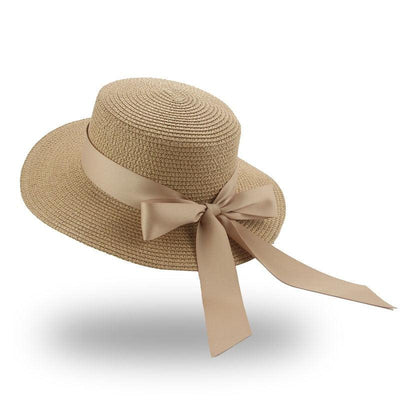 Elegant Women's Summer Straw Bucket Hat with Bow