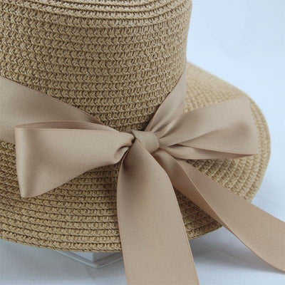 Elegant Women's Summer Straw Bucket Hat with Bow