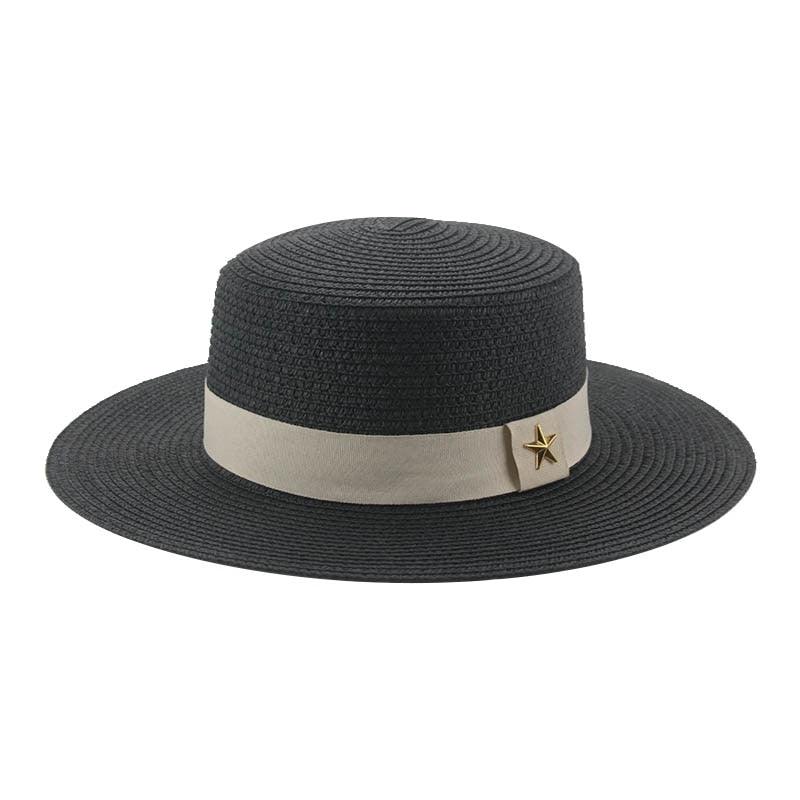 Sombrero de Paja Elegante para Mujeres en Verano con Lazo