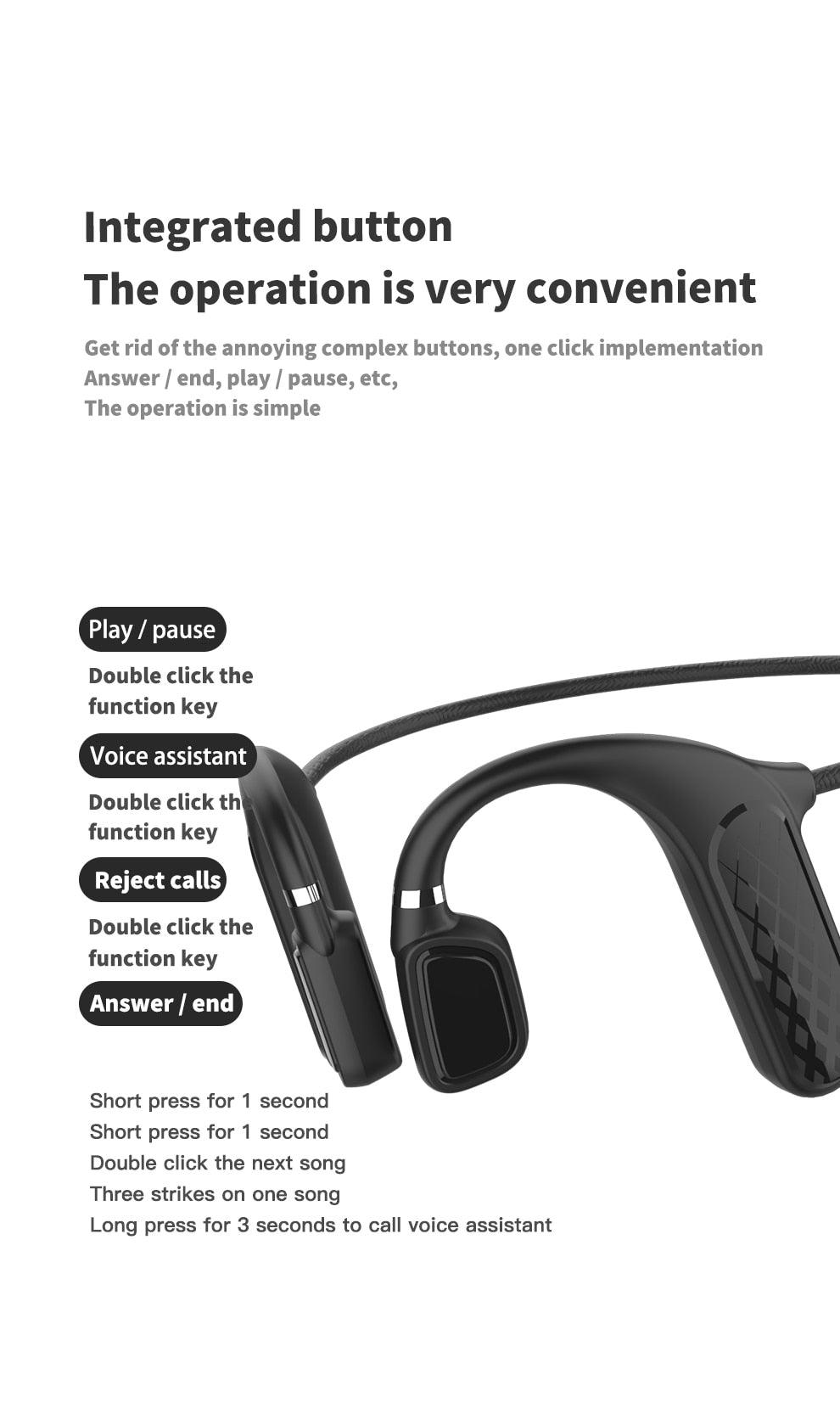 Casque sans fil à conduction osseuse premium pour modes de vie actifs