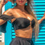 Conjunto de Bikini Negro Elegante de Cintura Alta con Diseño de Volantes