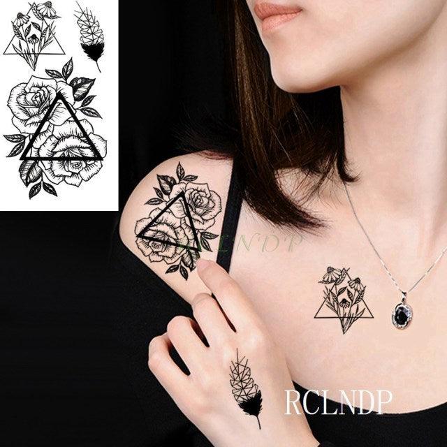 Elegant Black Waterproof Temporary Tattoo Stickers