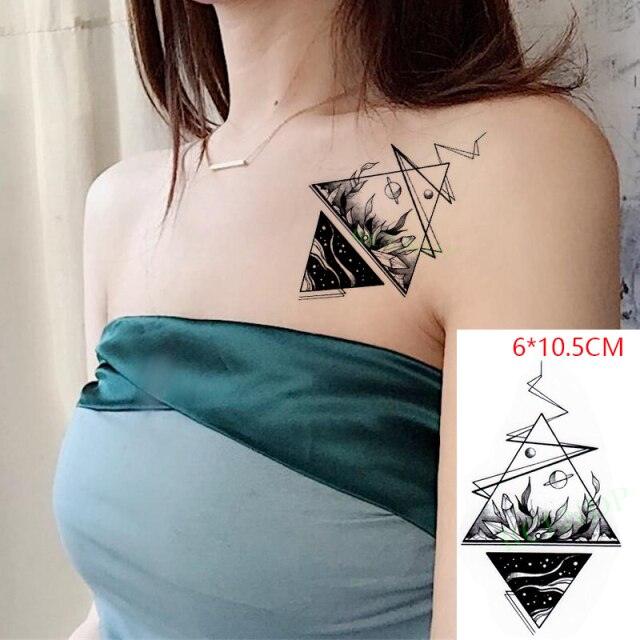Elegant Black Waterproof Temporary Tattoo Stickers