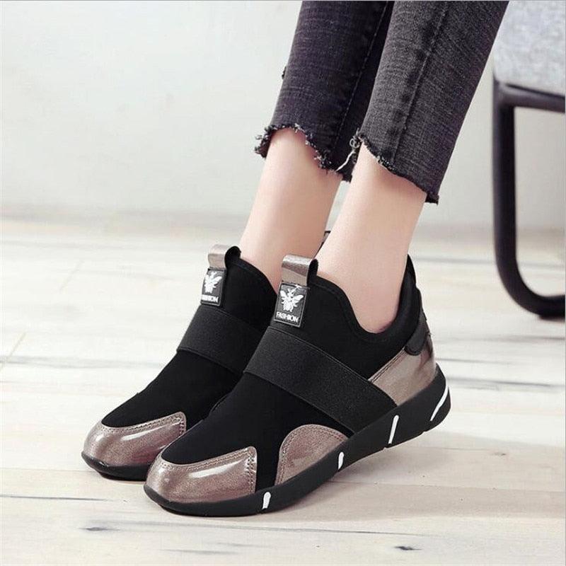 Elegant Black Women's Sneakers - Lightweight Casual Shoes