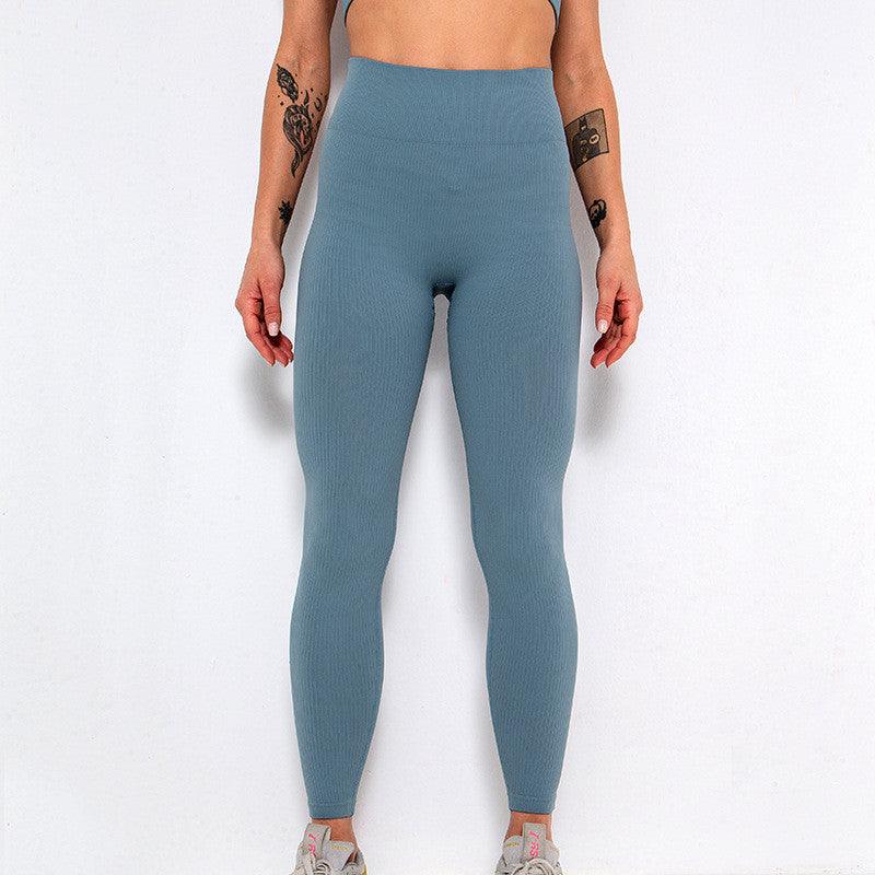 Elegant Blue High Waisted Yoga Pants for Women