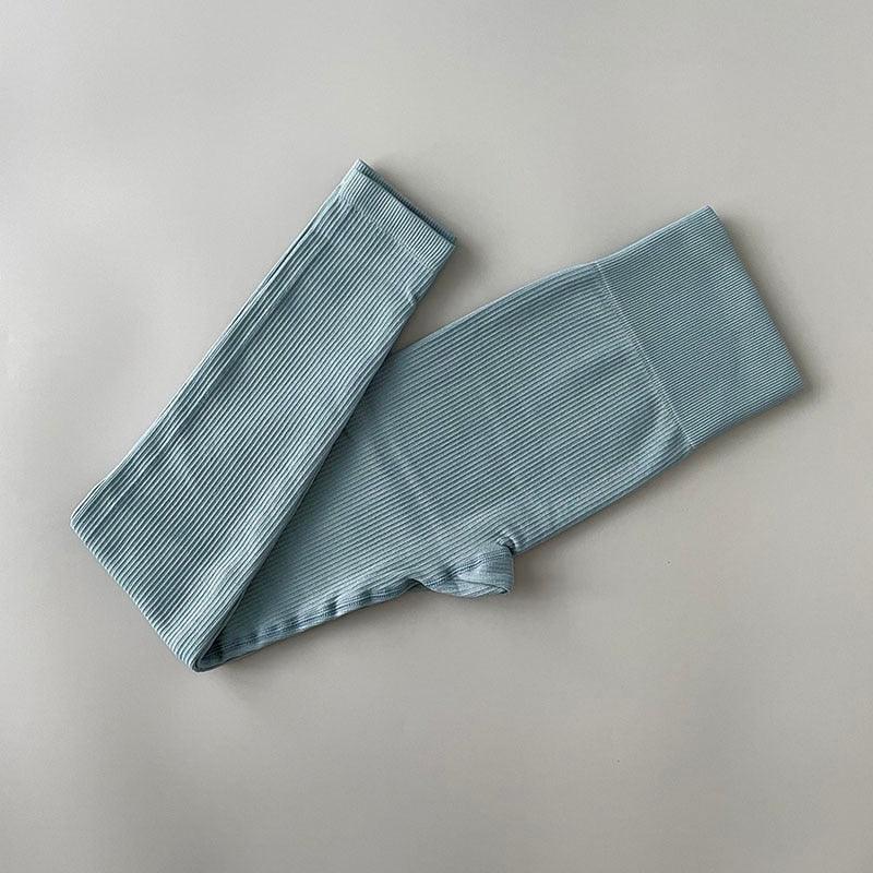 Elegant Blue High Waisted Yoga Pants for Women