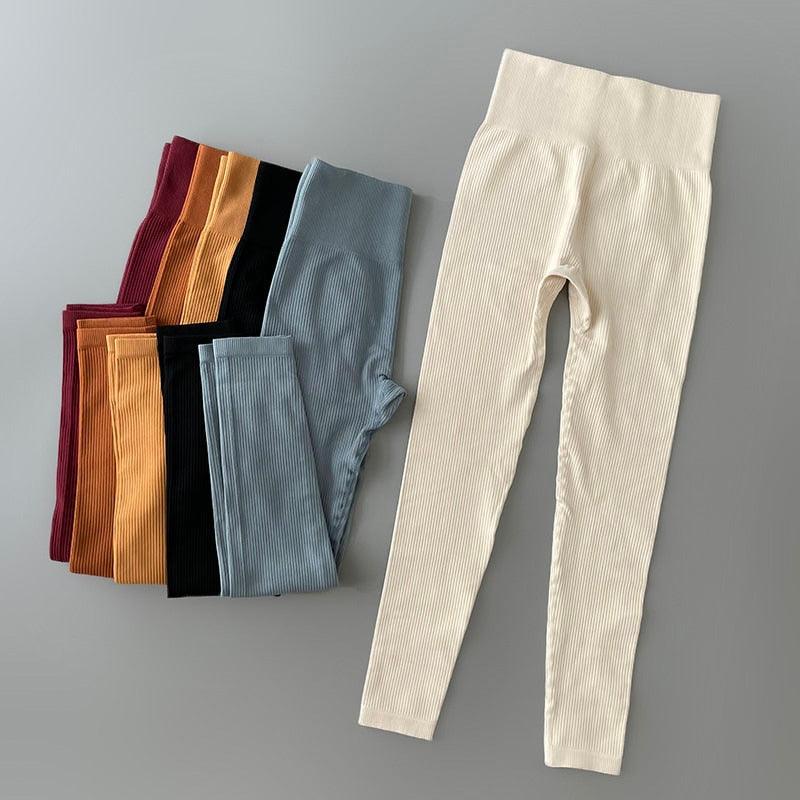 Elegant Blue High Waisted Yoga Pants for Women