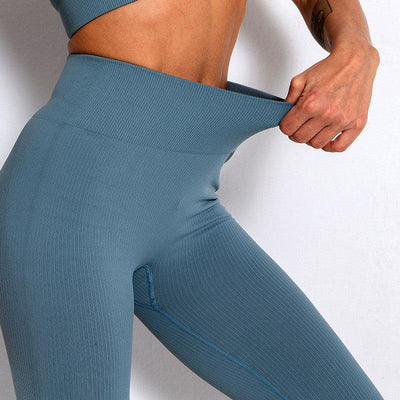 Elegant Blue High Waisted Yoga Pants for Women