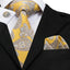 Conjunto de Corbata de Oro Elegante para Hombres con Pañuelo y Gemelos