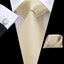 Conjunto de Corbata de Oro Elegante para Hombres con Pañuelo y Gemelos