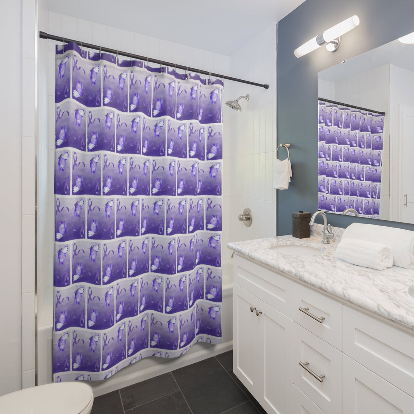 Elegant Butterfly Shower Curtain - Purple Decor for Your Bathroom