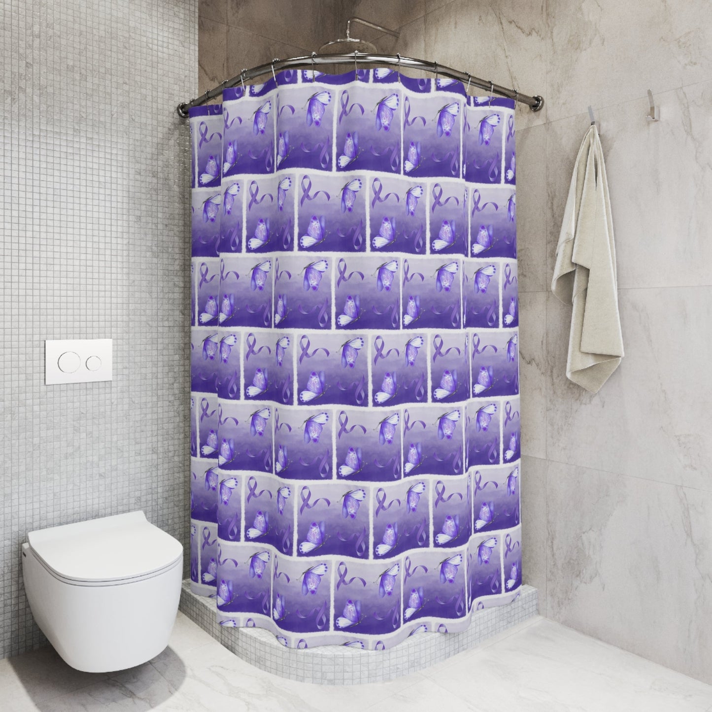 Elegant Butterfly Shower Curtain - Purple Decor for Your Bathroom