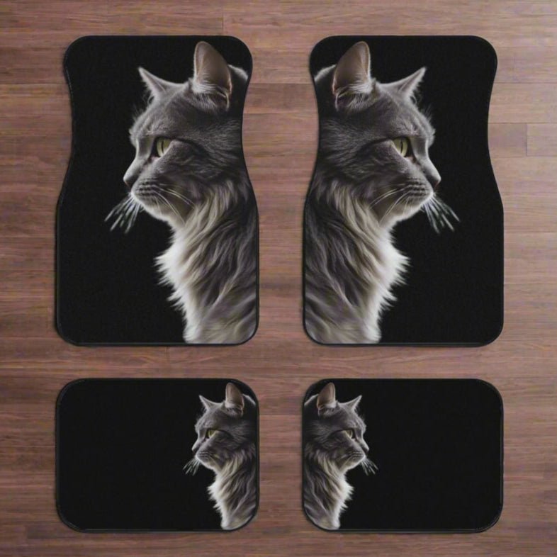Tapis de voiture élégants pour chats - Ensemble de 4 | Accessoires premium