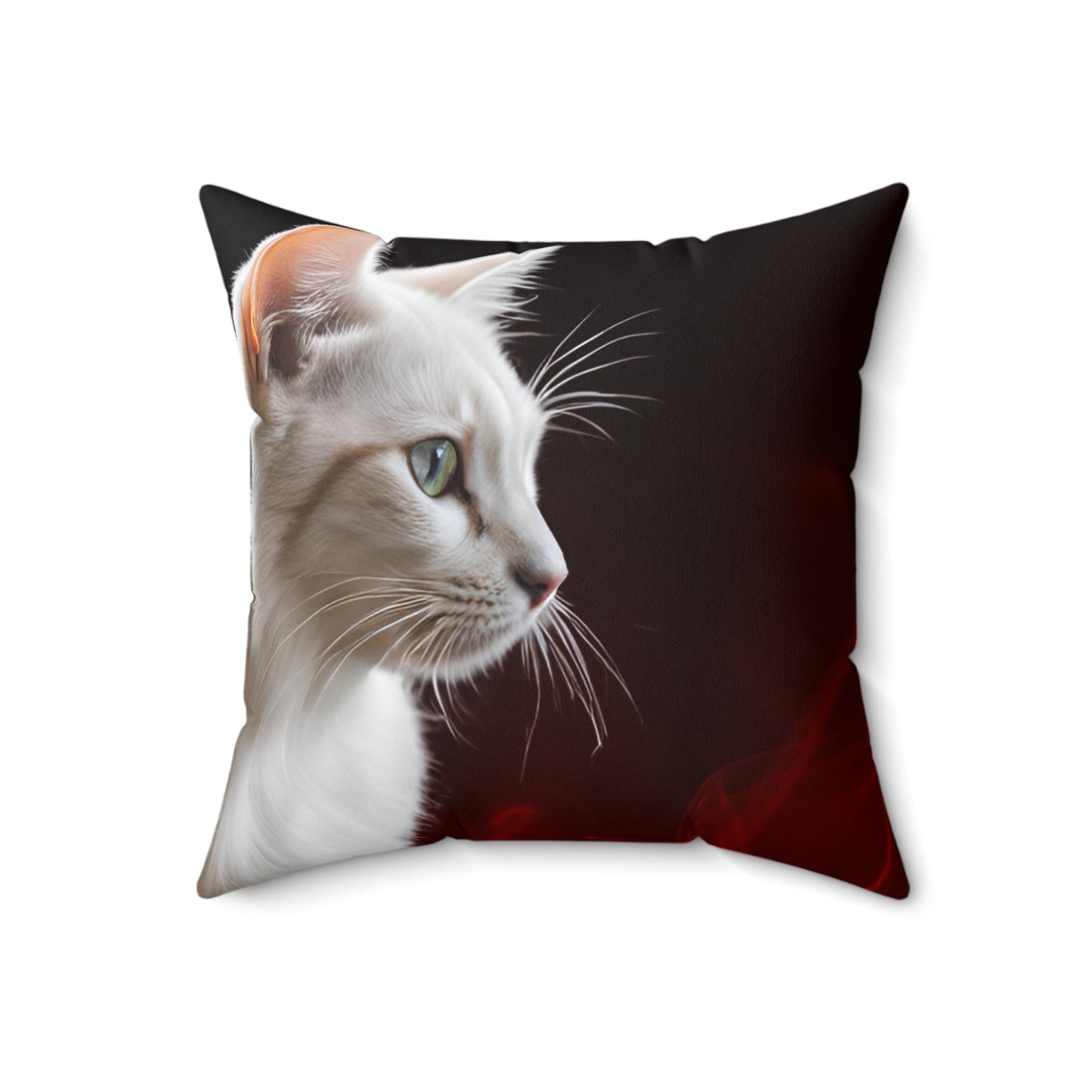 Coussin carré élégant avec profil de chat - Décor confortable pour les amoureux des chats