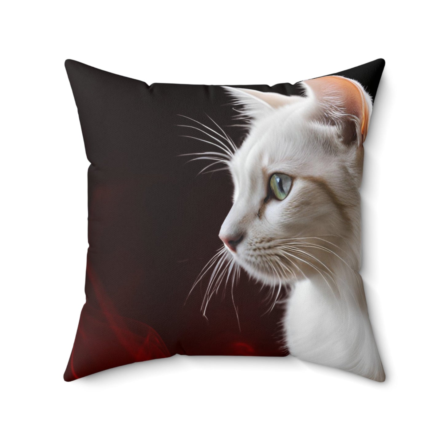 Coussin carré élégant avec profil de chat - Décor confortable pour les amoureux des chats