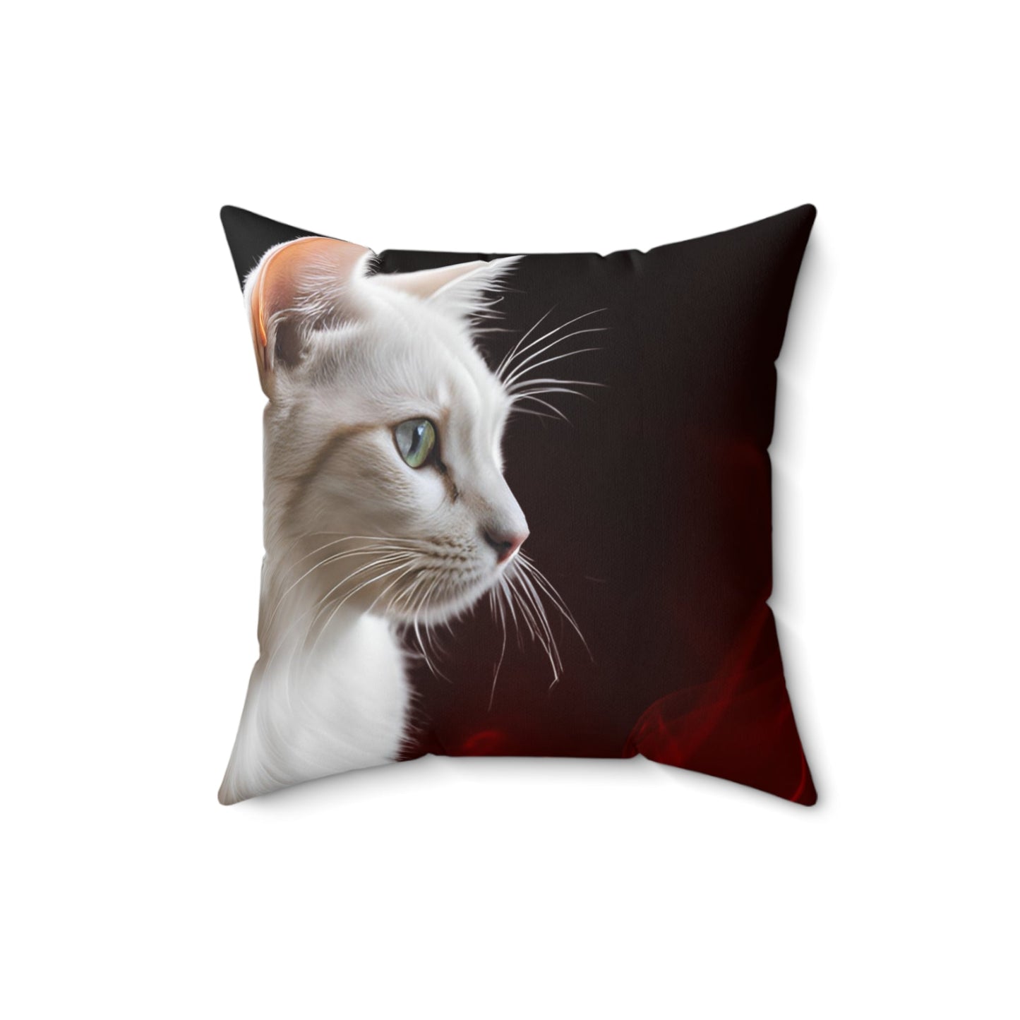 Coussin carré élégant avec profil de chat - Décor confortable pour les amoureux des chats