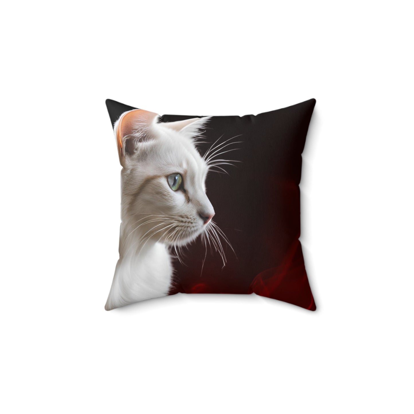 Coussin carré élégant avec profil de chat - Décor confortable pour les amoureux des chats