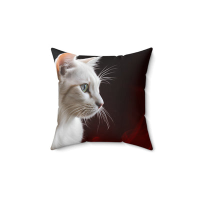 Elegant Cat Profile Square Pillow - Cozy Decor for Cat Lovers