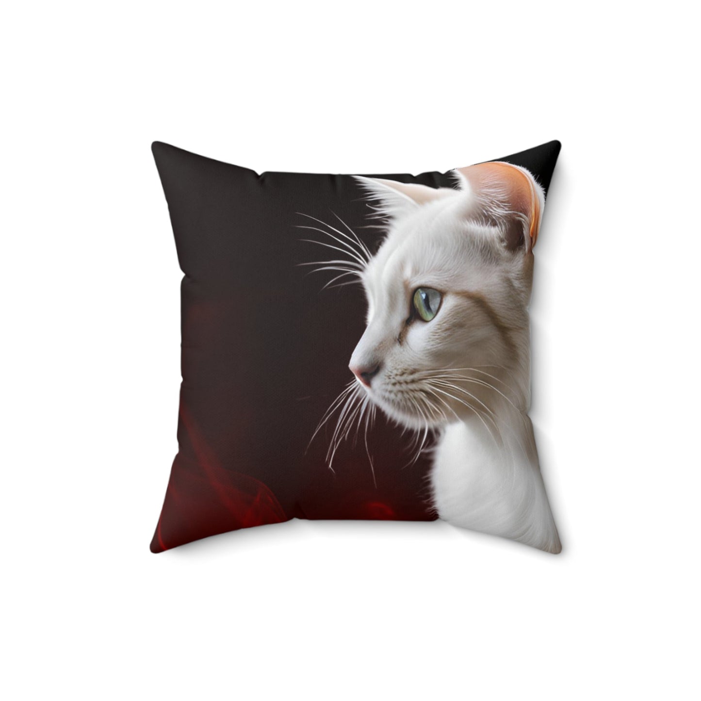 Coussin carré élégant avec profil de chat - Décor confortable pour les amoureux des chats