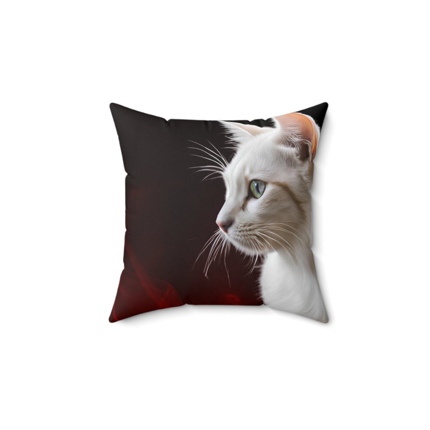 Coussin carré élégant avec profil de chat - Décor confortable pour les amoureux des chats